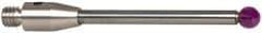 Renishaw - 0.0984 Inch Ball Diameter, Carbide Stem, M3 Thread, Ruby Point Ball Tip CMM Stylus - 1/2 Inch Working Length, 0.0787 Inch Stem Diameter, 0.7953 Inch Overall Length - Industrial Tool & Supply