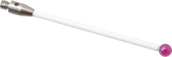 Renishaw - 0.1575 Inch Ball Diameter, Ceramic Stem, M3 Thread, Ruby Point Ball Tip CMM Stylus - 1.811 Inch Working Length, 0.0787 Inch Stem Diameter, 1.9685 Inch Overall Length - Industrial Tool & Supply