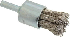 Anderson - 3/4" Brush Diam, Knotted, End Brush - 1/4" Diam Shank, 22,000 Max RPM - Industrial Tool & Supply