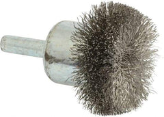 Anderson - 1-1/2" Brush Diam, Crimped, Flared End Brush - 1/4" Diam Shank, 20,000 Max RPM - Industrial Tool & Supply