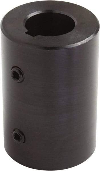 Climax Metal Products - 1-3/4" Inside x 2-3/4" Outside Diam, Set Screw Rigid Coupling with Keyway - 4-1/2" Long x 3/8" Keyway Width x 3/16" Keyway Depth - Industrial Tool & Supply