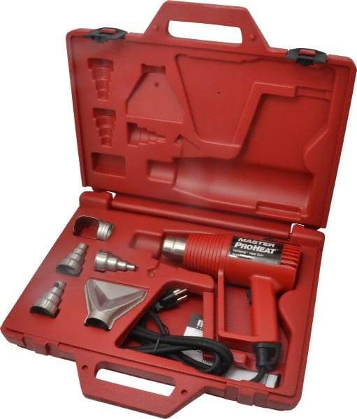 Master Appliance - 130 to 1,000°F Heat Setting, 16 CFM Air Flow, Heat Gun Kit - 120 Volts, 11 Amps, 1,300 Watts, 6' Cord Length - Industrial Tool & Supply
