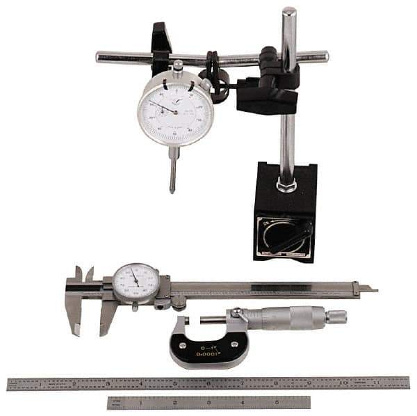 Value Collection - 6 Piece, Machinist Caliper and Micrometer Tool Kit - Industrial Tool & Supply