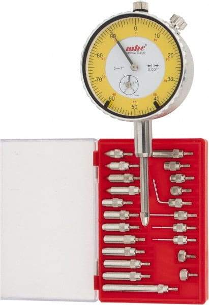 Value Collection - 23 Piece, 4-48 Inch Thread, Steel, 1 Inch Dial Indicator and Point Kit - Use With AGD Indicators - Industrial Tool & Supply