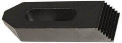 Jergens - 5/8" Stud, Low Carbon Steel, Plain Strap Clamp - 2" Travel, 6" OAL x 1-1/2" Wide x 7/8" High, Black Oxide Finish, Tapered Nose - Industrial Tool & Supply