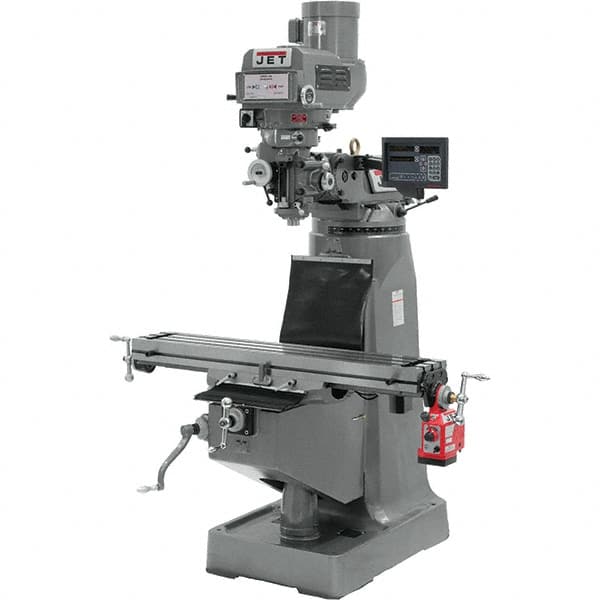 Jet - 9 x 49" 3 hp 230/460V Variable Speed Pulley Control 3 Phase Knee Milling Machine - Industrial Tool & Supply