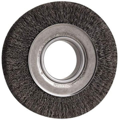 Anderson - 6" OD, 2" Arbor Hole, Crimped Steel Wheel Brush - 1" Face Width, 1-1/8" Trim Length, 0.0118" Filament Diam, 6,000 RPM - Industrial Tool & Supply