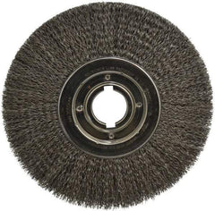 Anderson - 12" OD, 2" Arbor Hole, Crimped Steel Wheel Brush - 1-1/4" Face Width, 3" Trim Length, 0.02" Filament Diam, 3,600 RPM - Industrial Tool & Supply