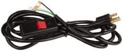 Gast - 1/3 HP Power Cord Assembly with Switch - 10 Ft. Long, 115-1 Voltage - Industrial Tool & Supply
