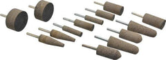 Grier Abrasives - 14 Piece Aluminum Oxide Resinoid Abrasive Point Set - Includes Shapes A1, A11, A3, W189, W208, W222 & W242 - Industrial Tool & Supply