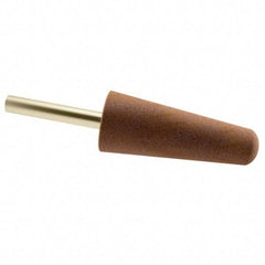 Grier Abrasives - 1" Head Diam x 2-3/4" Thickness, A3, Tree End, Aluminum Oxide Mounted Point - Brown, Very Coarse Grade, 36 Grit, 16,100 RPM - Industrial Tool & Supply