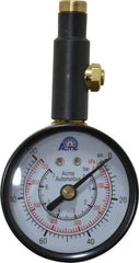 Acme - 0 to 100 psi Dial Straight Tire Pressure Gauge - Closed Check - Industrial Tool & Supply