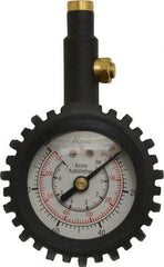 Acme - 0 to 100 psi Dial Straight Tire Pressure Gauge - Closed Check - Industrial Tool & Supply