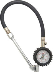 Acme - 0 to 160 psi Dial Dual Tire Pressure Gauge - Closed Check, 12' Hose Length - Industrial Tool & Supply