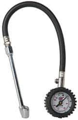 Acme - 0 to 160 psi Dial Straight Dual Tire Pressure Gauge - Closed Check, 12' Hose Length - Industrial Tool & Supply