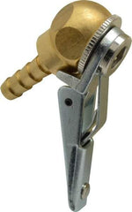 Acme - Closed Check Brass/Steel Air Chuck - Ball Foot with Clip Chuck, 1/4 Barbed - Industrial Tool & Supply