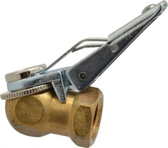 Acme - Closed Check Brass/Steel Air Chuck - Ball Foot with Clip Chuck, 1/4 FPT - Industrial Tool & Supply