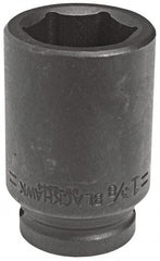 Blackhawk by Proto - 3/4" Drive 1-1/8" Deep Impact Socket - 6 Points, 3-1/4" OAL - Industrial Tool & Supply