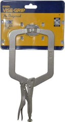 Irwin - 9" OAL C-Clamp Locking Pliers - 4-3/4" Jaw Depth, 4-1/2" Jaw Opening - Industrial Tool & Supply