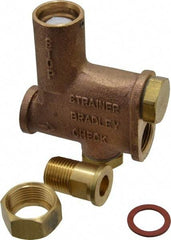 Bradley - Wash Fountain Combination Stop Strainer & Check Valve - For Use with Bradley Foot-Controlled Wash Fountains - Industrial Tool & Supply
