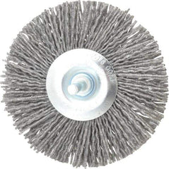 Dico - 4" OD, 1/4" Shank Diam, Nylon Wheel Brush - 1/4" Shank, 80 Grit - Industrial Tool & Supply