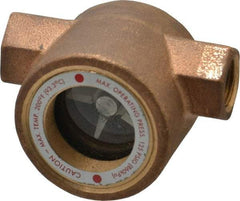 Dwyer - 3/8 Inch, Bronze Body Sight Flow Indicator - 125 Max psi, 3 Inch Overall Length, 200°F - Industrial Tool & Supply