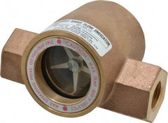 Dwyer - 1/2 Inch, Bronze Body Sight Flow Indicator - 125 Max psi, 4-1/16 Inch Overall Length, 200°F - Industrial Tool & Supply