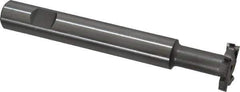 Made in USA - 1" Cut Diam, 3/16" Cut Width, 7/16" Neck Diam, 5/8" Shank Diam, 4-5/16" OAL, M42 Cobalt T-Slot Cutter - Uncoated, Staggered Teeth, 8 Teeth, Weldon Flat - Industrial Tool & Supply
