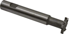 Made in USA - 1-1/4" Cut Diam, 3/16" Cut Width, 19/32" Neck Diam, 3/4" Shank Diam, 5-1/8" OAL, M42 Cobalt T-Slot Cutter - Uncoated, Staggered Teeth, 8 Teeth, Weldon Flat - Industrial Tool & Supply