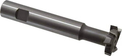 Made in USA - 1-1/4" Cut Diam, 3/8" Cut Width, 19/32" Neck Diam, 3/4" Shank Diam, 5-1/8" OAL, M42 Cobalt T-Slot Cutter - Uncoated, Staggered Teeth, 8 Teeth, Weldon Flat - Industrial Tool & Supply
