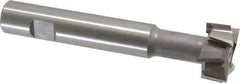 Made in USA - 1-1/4" Cut Diam, 5/8" Cut Width, 19/32" Neck Diam, 3/4" Shank Diam, 5-1/8" OAL, M42 Cobalt T-Slot Cutter - Uncoated, Staggered Teeth, 8 Teeth, Weldon Flat - Industrial Tool & Supply
