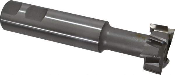 Made in USA - 1-1/2" Cut Diam, 5/8" Cut Width, 23/32" Neck Diam, 1" Shank Diam, 5-5/16" OAL, M42 Cobalt T-Slot Cutter - Uncoated, Staggered Teeth, 8 Teeth, Weldon Flat - Industrial Tool & Supply