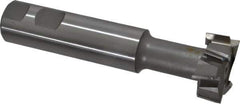 Made in USA - 1-1/2" Cut Diam, 5/8" Cut Width, 23/32" Neck Diam, 1" Shank Diam, 5-5/16" OAL, M42 Cobalt T-Slot Cutter - Uncoated, Staggered Teeth, 8 Teeth, Weldon Flat - Industrial Tool & Supply