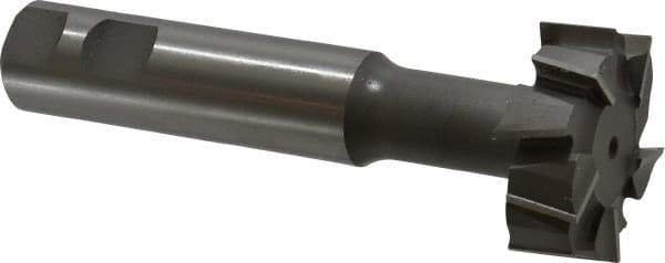 Made in USA - 2" Cut Diam, 3/4" Cut Width, 51/64" Neck Diam, 1" Shank Diam, 5-11/16" OAL, M42 Cobalt T-Slot Cutter - Uncoated, Staggered Teeth, 10 Teeth, Weldon Flat - Industrial Tool & Supply