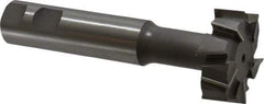 Made in USA - 2" Cut Diam, 3/4" Cut Width, 51/64" Neck Diam, 1" Shank Diam, 5-11/16" OAL, M42 Cobalt T-Slot Cutter - Uncoated, Staggered Teeth, 10 Teeth, Weldon Flat - Industrial Tool & Supply