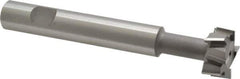 Made in USA - 1" Cut Diam, 1/2" Cut Width, 7/16" Neck Diam, 5/8" Shank Diam, 4-15/16" OAL, M2 High Speed Steel T-Slot Cutter - Uncoated, Staggered Teeth, 8 Teeth, Weldon Flat - Industrial Tool & Supply