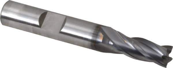 OSG - 5/16", 3/4" LOC, 3/8" Shank Diam, 2-1/2" OAL, 4 Flute, Vanadium High Speed Steel Square End Mill - Single End, TiCN Finish, Spiral Flute, 30° Helix, Centercutting, Right Hand Cut, Right Hand Flute, Series 574 - Industrial Tool & Supply
