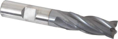 OSG - 17/32", 1-3/8" LOC, 1/2" Shank Diam, 3-3/8" OAL, 4 Flute, Vanadium High Speed Steel Square End Mill - Single End, TiCN Finish, Spiral Flute, 30° Helix, Centercutting, Right Hand Cut, Right Hand Flute, Series 574 - Industrial Tool & Supply