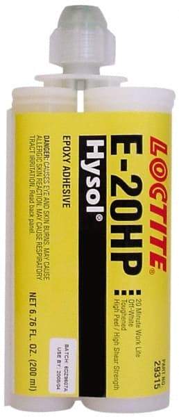 Loctite - 200 mL Cartridge Two Part Epoxy - 20 min Working Time, 4,690 psi Shear Strength, Series E-20HP - Industrial Tool & Supply