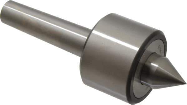 Riten - MT3 Taper Shank, 2-3/8" Head Diam 4,480 Lb Capacity Live Center - 4,000 Max RPM, 1-3/4" Head Length, 1" Point Diam, 1-1/4" Point Len, 1,100 Lb Max Workpc, 6-7/16" OAL, 1-1/4" Long Tip, Standard Point - Industrial Tool & Supply