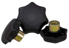 KIPP - 63mm Head Diam, 7 Point Lobed Knob - 12mm Hole, Thermoplastic, Black - Industrial Tool & Supply