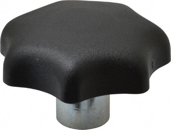 KIPP - 2.48" Head Diam, 7 Point Lobed Knob - 1/2-13 Hole, Thermoplastic, Black - Industrial Tool & Supply