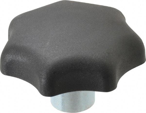 KIPP - 2.48" Head Diam, 7 Point Lobed Knob - 1/2" Hole, Thermoplastic, Black - Industrial Tool & Supply