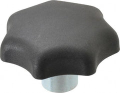 KIPP - 2.48" Head Diam, 7 Point Lobed Knob - 1/2" Hole, Thermoplastic, Black - Industrial Tool & Supply