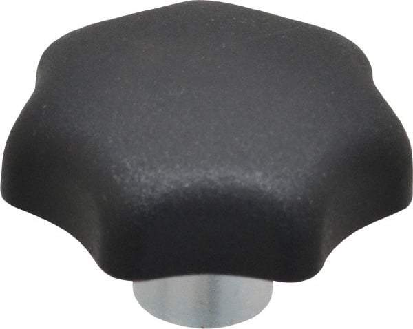 KIPP - 40mm Head Diam, 7 Point Lobed Knob - M8x1.25 Hole, Thermoplastic, Black - Industrial Tool & Supply