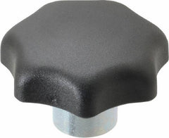 KIPP - 50mm Head Diam, 7 Point Lobed Knob - M10x1.5 Hole, Thermoplastic, Black - Industrial Tool & Supply