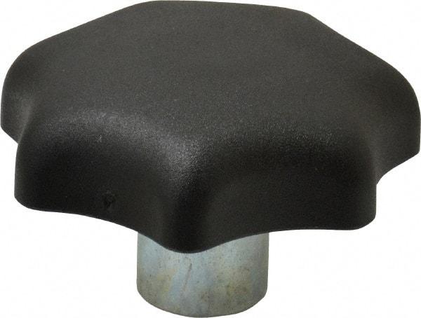 KIPP - 63mm Head Diam, 7 Point Lobed Knob - M12x1.75 Hole, Thermoplastic, Black - Industrial Tool & Supply