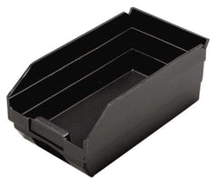 Quantum Storage - 11-5/8" Deep, Black Polypropylene Hopper Shelf Bin - 4" High x 6-5/8" Wide x 11-5/8" Long - Industrial Tool & Supply