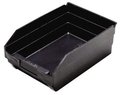 Quantum Storage - 11-5/8" Deep, Black Polypropylene Hopper Shelf Bin - 4" High x 8-3/8" Wide x 11-5/8" Long - Industrial Tool & Supply