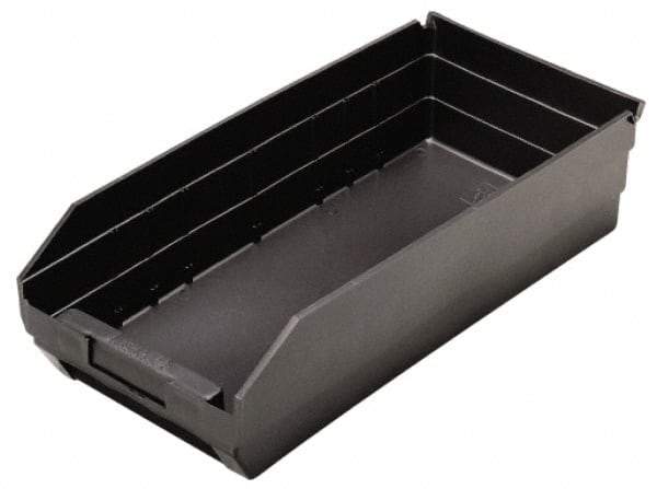 Quantum Storage - 17-7/8" Deep, Black Polypropylene Hopper Shelf Bin - 4" High x 8-3/8" Wide x 17-7/8" Long - Industrial Tool & Supply
